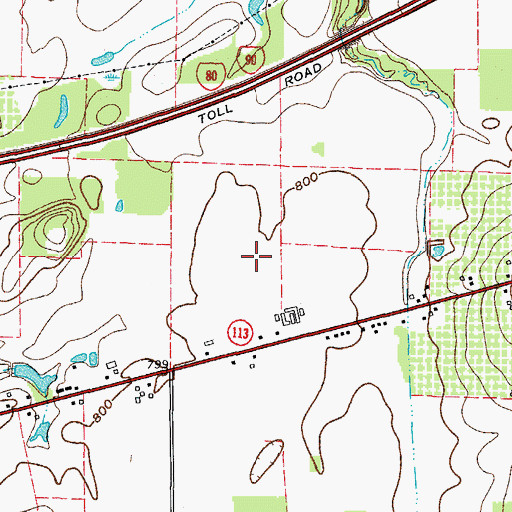 Topographic Map of McDowell Orchards, OH