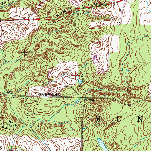 Topographic Map of Roberts Fruit Farm, OH