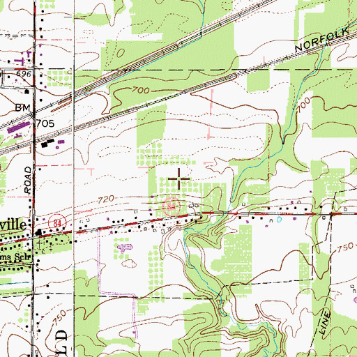 Topographic Map of Smith's Fruit Farm, OH
