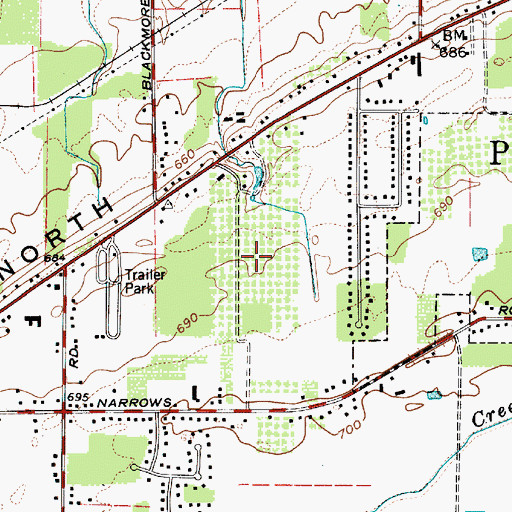 Topographic Map of West Orchards, OH
