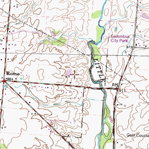 Topographic Map of Buckingham Orchards, OH