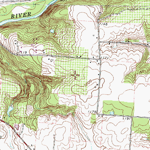 Topographic Map of Glen Hill Orchards, OH