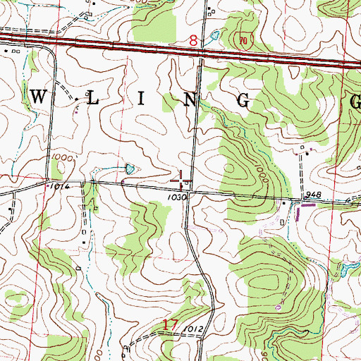 Topographic Map of Heartland Orchard, OH