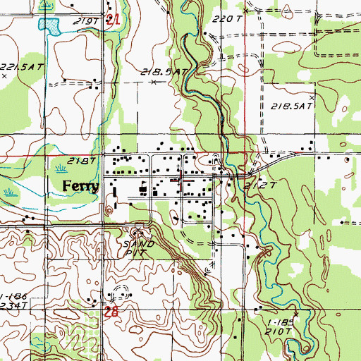 Topographic Map of Shelby Wesleyan Church, MI