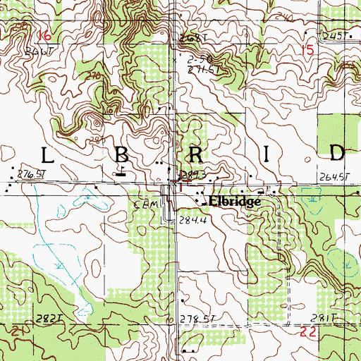 Topographic Map of Elbridge Community Church, MI