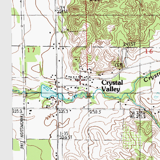 Topographic Map of Crystal Valley Methodist Church, MI
