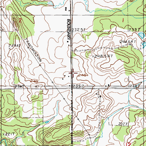 Topographic Map of Greenwood Township Hall, MI