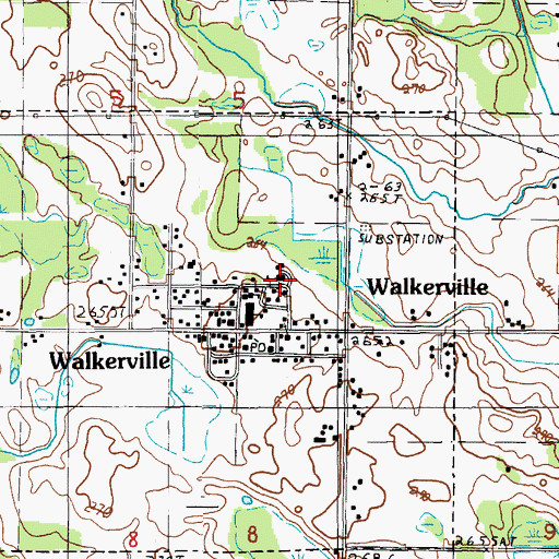 Topographic Map of Walkerville Elementary School, MI