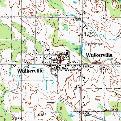 Topographic Map of Walkerville High School, MI