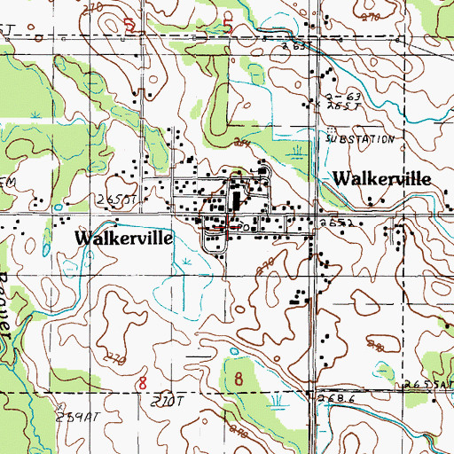 Topographic Map of Walkerville Post Office, MI