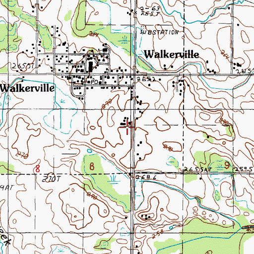 Topographic Map of Walkerville Wesleyan Church, MI