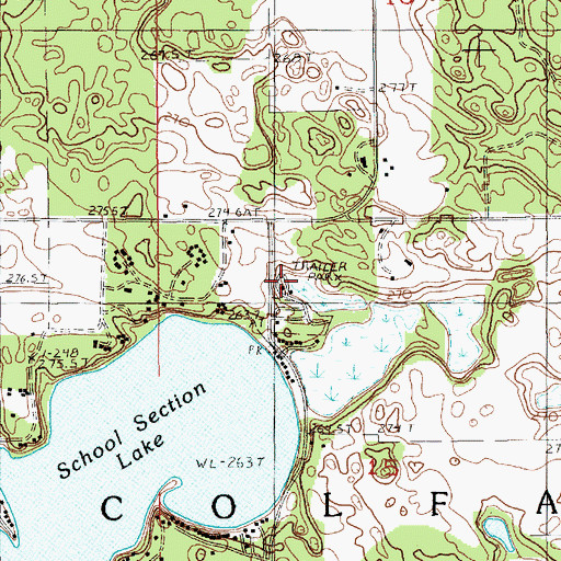 Topographic Map of Pine Haven Camp Ground, MI