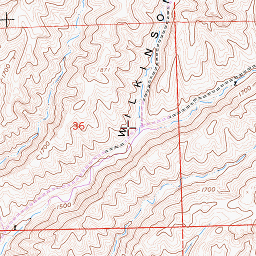 Topographic Map of Wilkinson Canyon, CA