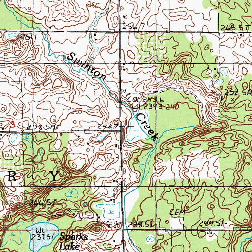 Topographic Map of Raul Cemetery (historical), MI