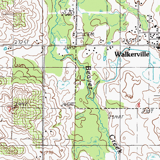 Topographic Map of Walkerville Cemetery, MI