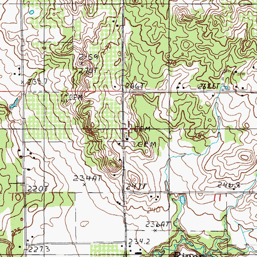 Topographic Map of Saint Joseph's Catholic Cemetery, MI