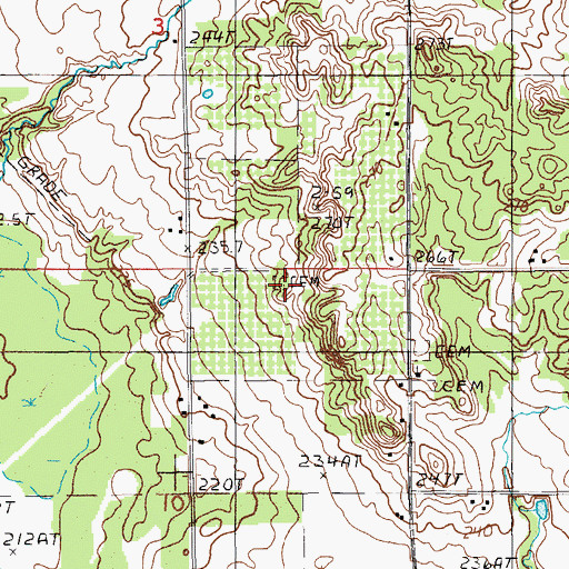 Topographic Map of Indian Cemetery, MI