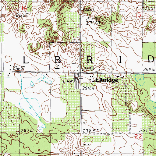 Topographic Map of Elbridge Township Cemetery, MI