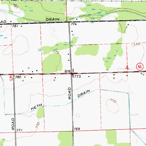 Topographic Map of Gladwin Family Care Center, MI