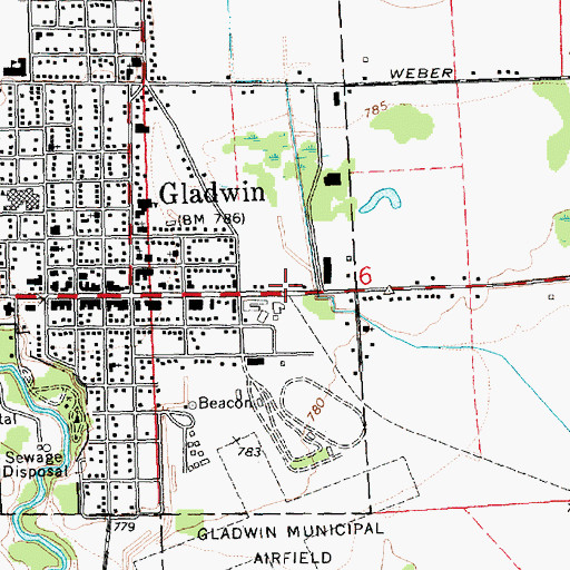 Topographic Map of Gladwin Station (historical), MI