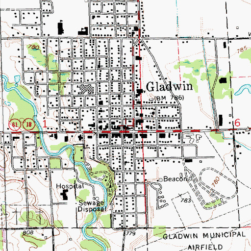 Topographic Map of Bratton Clinic, MI