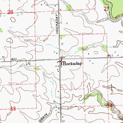 Topographic Map of Hockaday Community Church, MI