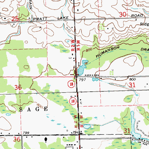 Topographic Map of Jehovah's Witnesses, MI