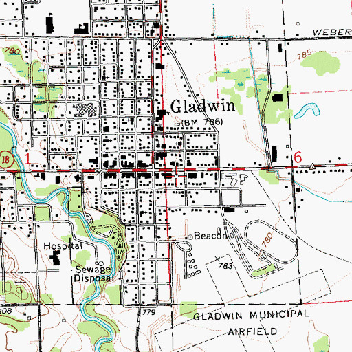 Topographic Map of Saint Paul's Episcopal Church, MI