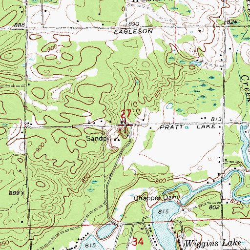 Topographic Map of Emmanuel Baptist Church, MI