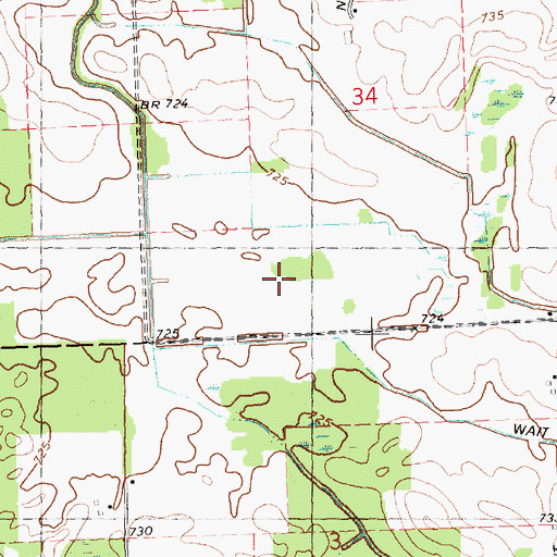 Topographic Map of Jan's Second Lake Campground, MI