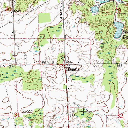 Topographic Map of Skeels Northern Christian School, MI