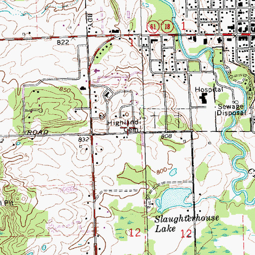 Topographic Map of Assembly of God Church, MI