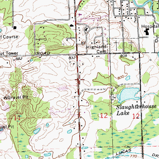Topographic Map of Christ the King Lutheran Church, MI