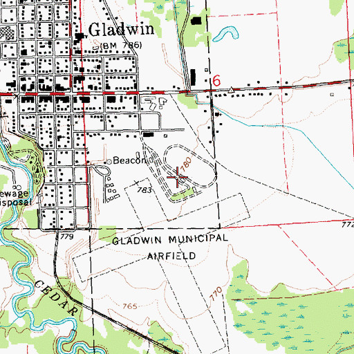 Topographic Map of Gladwin County Fairgrounds, MI