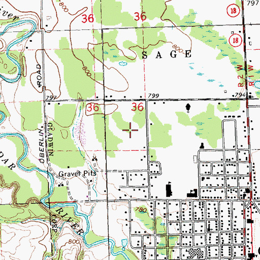Topographic Map of Greenbriar Village Mobile Home Park, MI