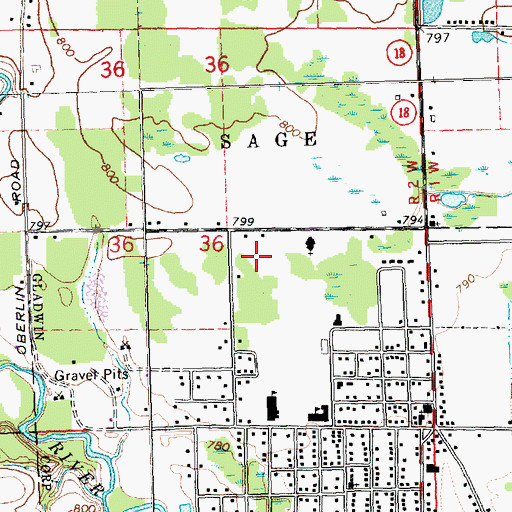 Topographic Map of Gladwin High School, MI