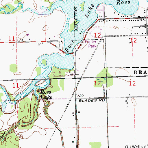 Topographic Map of Calhoun Campground, MI