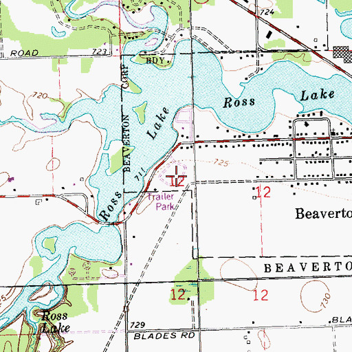 Topographic Map of Lakeview Village Mobile Home Park, MI
