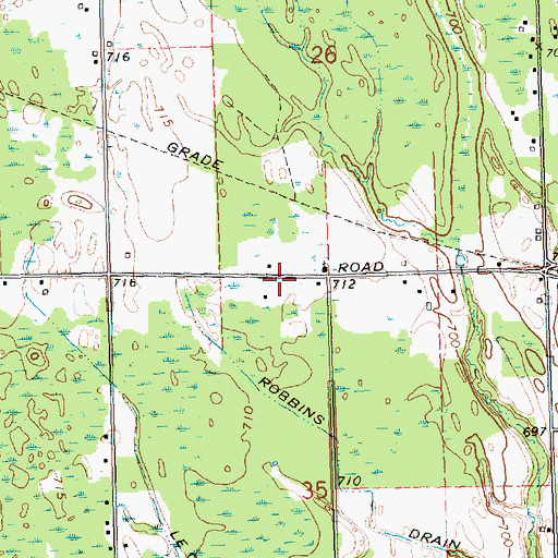 Topographic Map of Hays Township Hall, MI