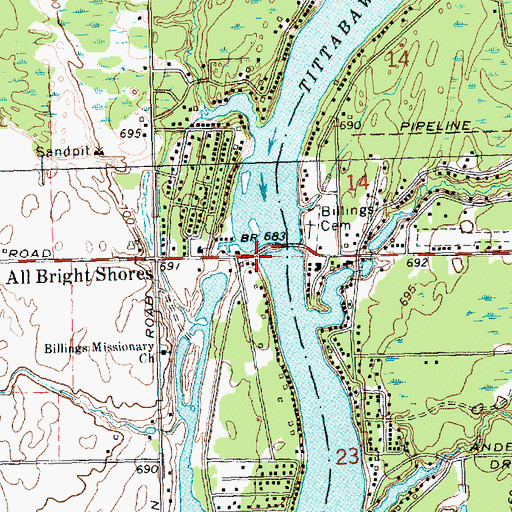 Topographic Map of Living Hope Fellowship Church, MI