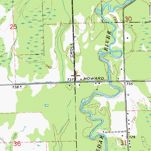 Topographic Map of Church of Daniels Band, MI