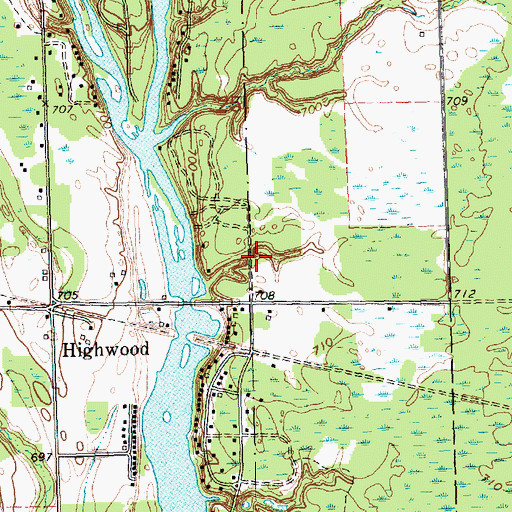 Topographic Map of Watersedge Golf Course, MI
