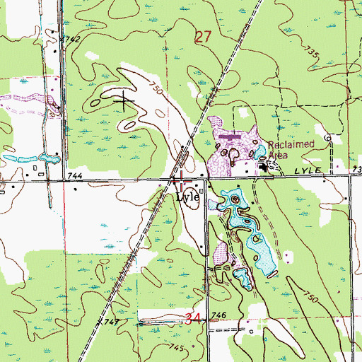 Topographic Map of Lyle Station (historical), MI
