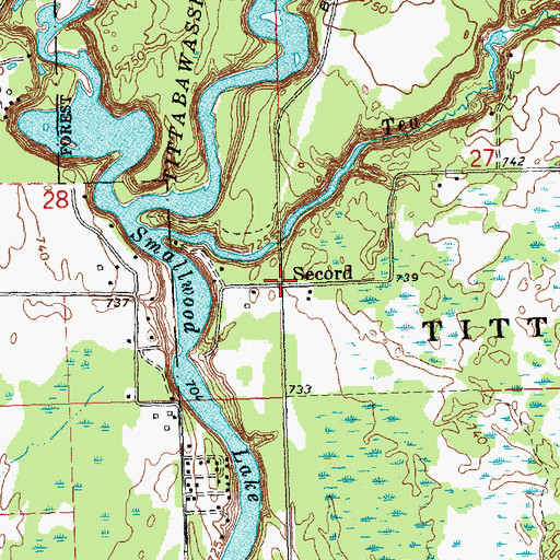 Topographic Map of Second Post Office (historical), MI