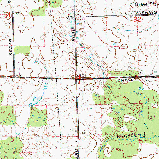 Topographic Map of Wheatley Post Office (historical), MI