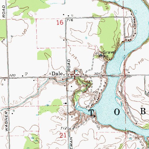 Topographic Map of Dale Post Office (historical), MI