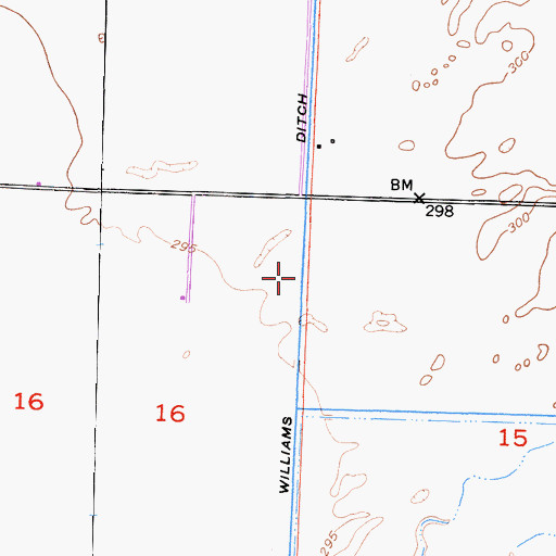 Topographic Map of Williams Ditch, CA