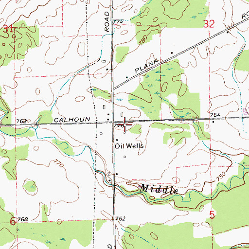 Topographic Map of Bard Post Office (historical), MI