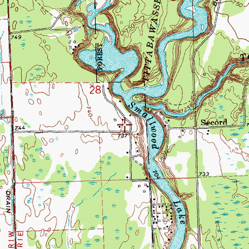 Topographic Map of Second Lutheran Cemetery, MI