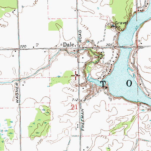 Topographic Map of Dale Cemetery, MI